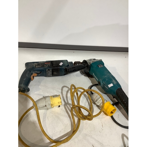 671 - Bosch drill + Makita angle grinder both 110 v