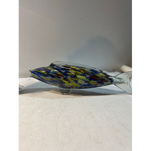 202 - 2x murano style glass fish ornament s