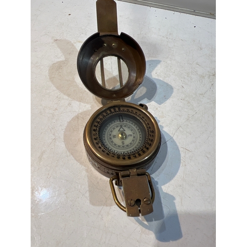 279 - Brass compass inscribed Stanley London 1914