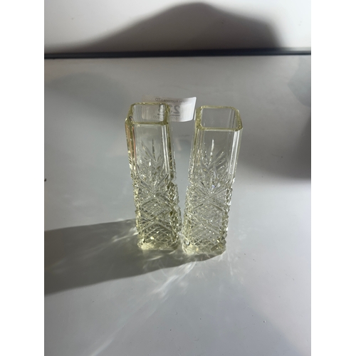 233 - Pair of Hobnail Cut Glass Vases