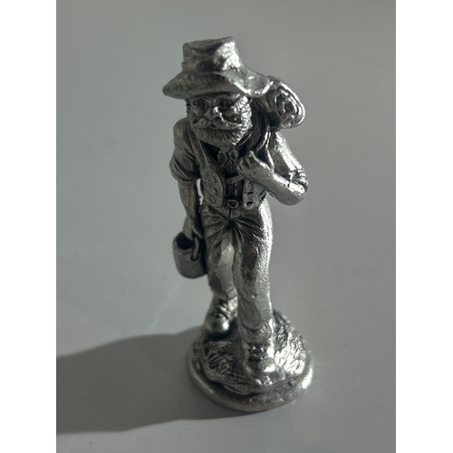 242 - Three Pewterware Figures - Fox, Red Setter Dog and Prospector Man