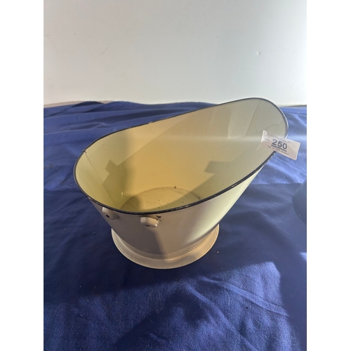 250 - Cream Metal Bucket and Black Metal Jug