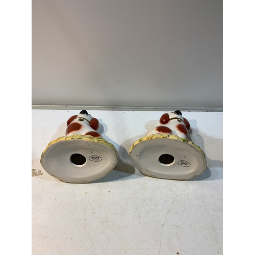 257 - Pair of Staffordshire Ware Kent English ceramic dogs