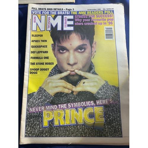 295 - Three New Musical Express with Prince, Prodigy and Glastonbury covers, VGC & n