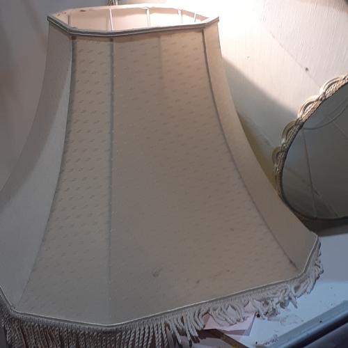 300 - 4 x large vintage standard lamp shades. Strong good frames but would benefit cleaning or recovering