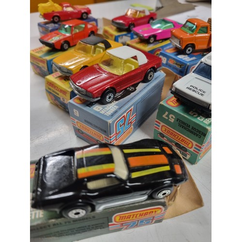 467 - 10x collectible Matchbox superfast vehicles with original boxes