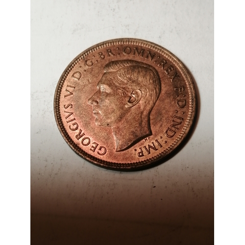 22A - COINS : 1937 penny in about uncirculated condition with original lustre