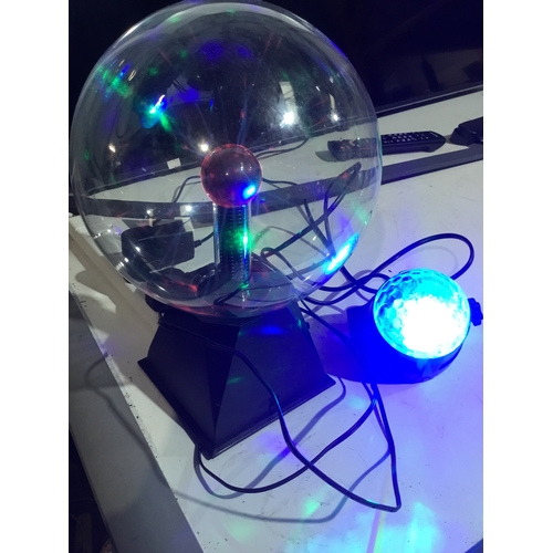 281 - Plasma ball lamp plus led disco ball light