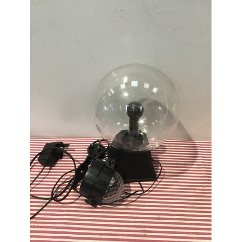 281 - Plasma ball lamp plus led disco ball light