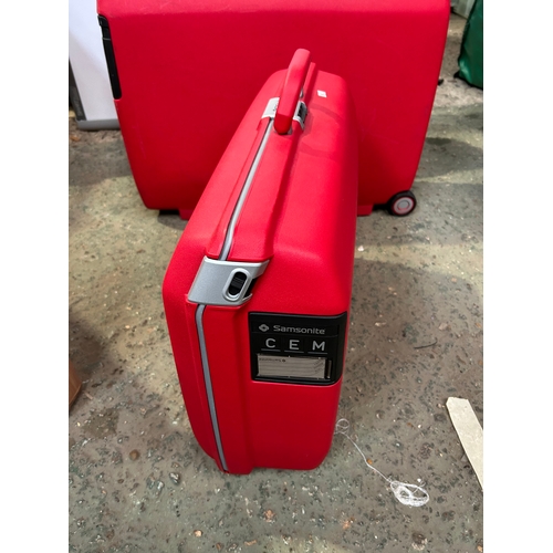 505 - Set of three Red Samsonite Suitcases