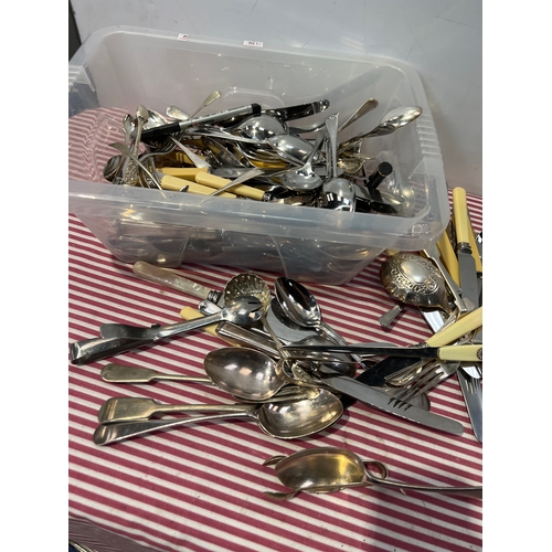 29 - Large quantity of cutlery - stainless and silver plated