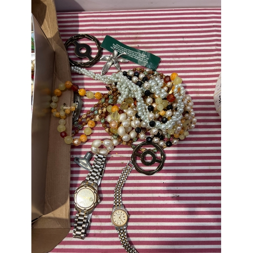 31 - Large quantity of costume jewellery, watches & more