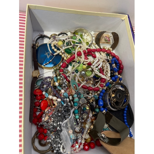 37 - Large quantity of costume jewellery inc watches and beaded ware