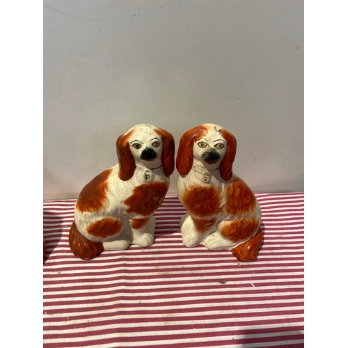 139 - 2 pairs of Staffordshire style ceramic dogs