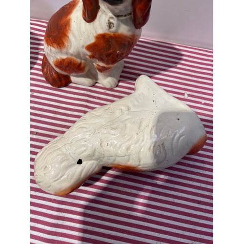 139 - 2 pairs of Staffordshire style ceramic dogs