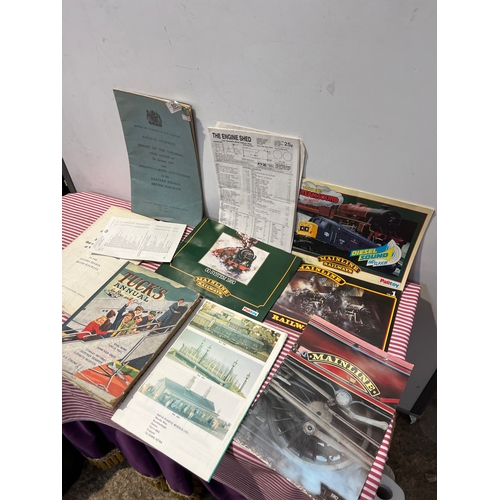 155 - Railway lot inc accidents book from 1957, posters and more