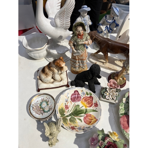 344 - Collectible lot inc Aynsley, ceramic dogs, and more