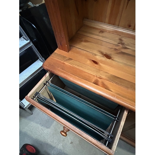 536 - Pine Welsh Dresser with two-door cubpoard and deep file drawers - in good condition