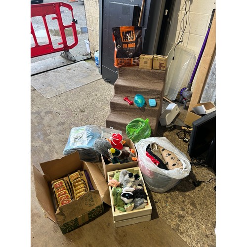 447 - Large Lot inc Dog Toys, Food, Snacks, Paddling Pool etc