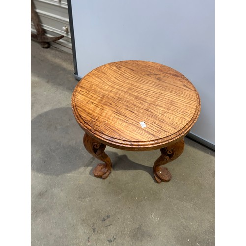 477 - Small Wooden Side Table with ornate legs