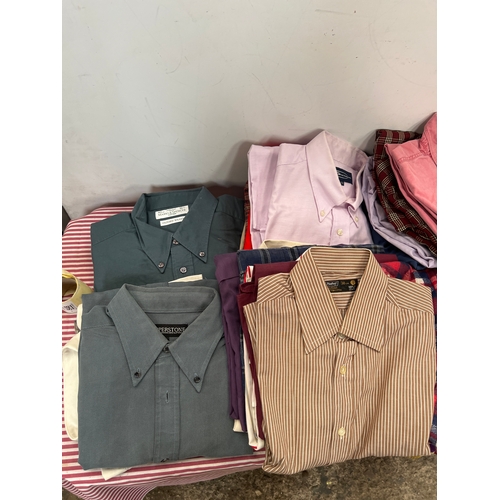 548 - Large quantity of good condition men’s shirts - all folded - brands like Ben Sherman & M&S - approx ... 