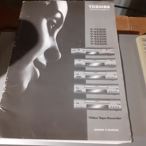 113A - Toshiba Video Casette recorder, remote and instructions.  Model V642UK. Working order