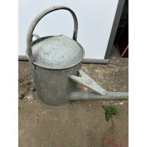 721 - Pair of Galvanised Metal Watering Cans