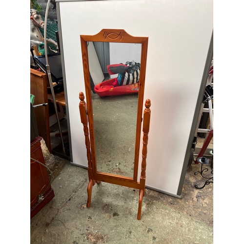 898 - Pine floor standing mirror