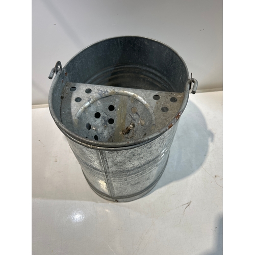 128 - Galvanised Metal Mop Bucket