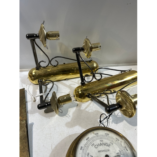 151 - Brass Wall Lights, Mail Holder