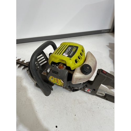 160 - Ryobi petrol hedge cutter - working