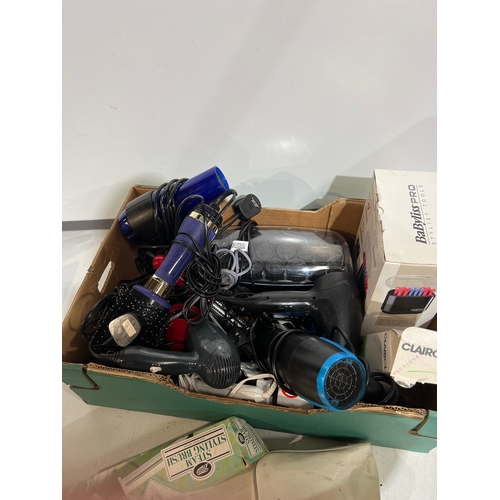 166 - Quantity of hair appliances inc curlers and driers