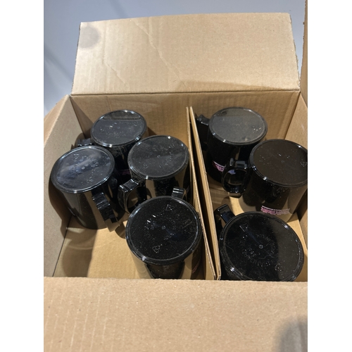 191 - Set of 25 Black Melamine TalkTalk Mugs