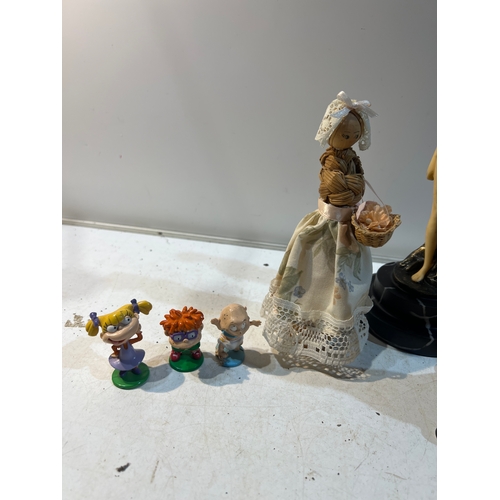 257 - Mixed lot inc handmade figure out of star, Anchor rugrats and Greek style marble figure