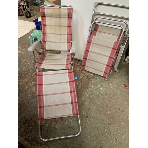 494 - Pair of Garden Chairs with matching footrests