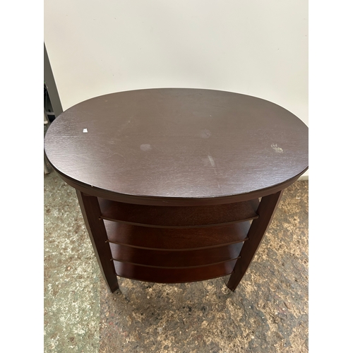 389 - Redwood Side Table with sliding top