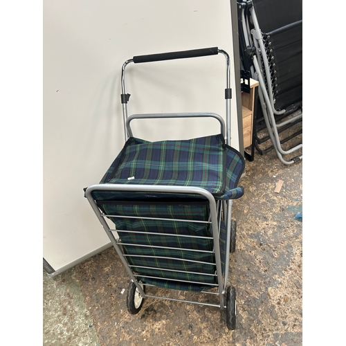 390 - Tartan Shopping Trolley