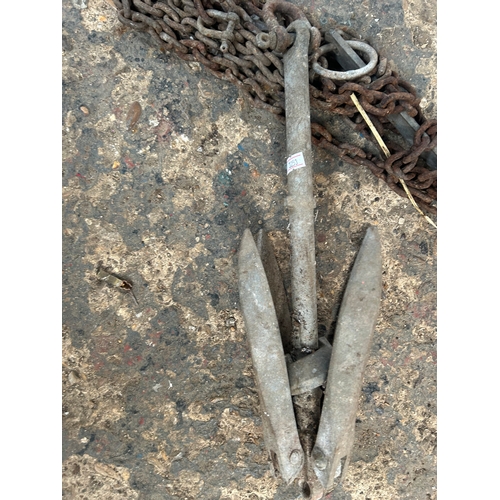 336 - Metal small boat anchor