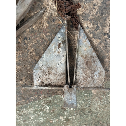 336 - Metal small boat anchor