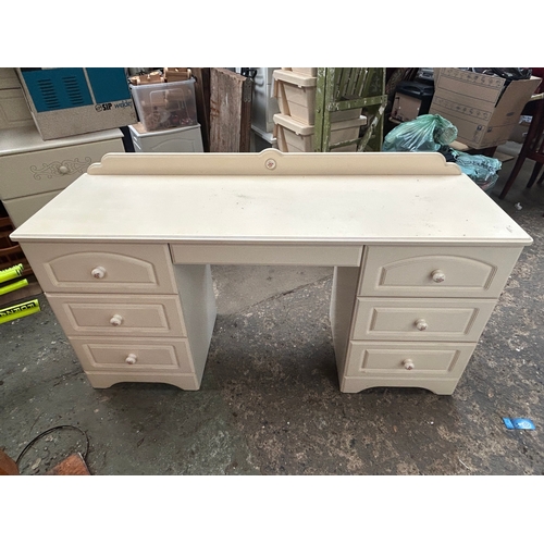 520 - White Vanity dressing table - quality heavy piece in good condition