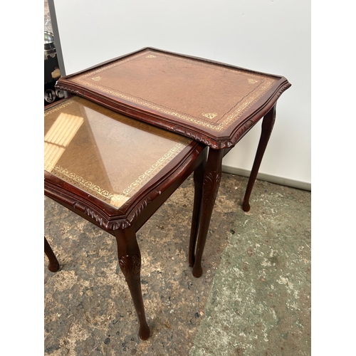 491 - Nest of Two Tables with leather tops