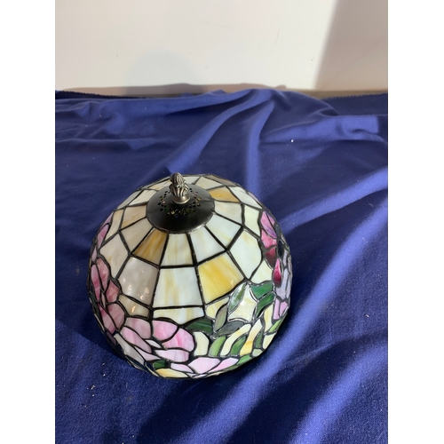 11 - Tiffany style leaded glass lamp shade in very good condition