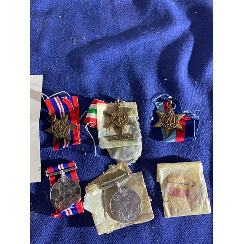 46 - WWII bronze star and defence medals - unnamed as issued