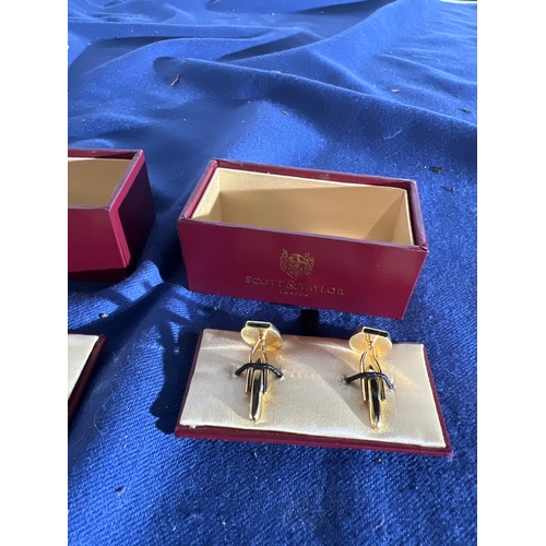 140 - 3x Scott & Taylor cufflink sets