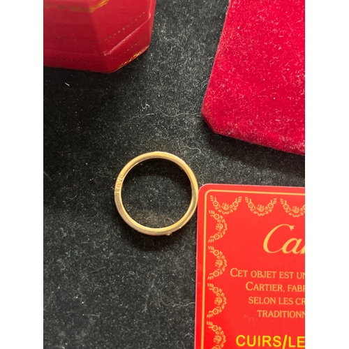 60A - Cartier Love 18ct diamond gold ring - with box & certificate - Cartier 750 62 - 3.4g - size size U/5... 