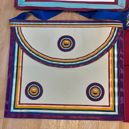 146A - Masonic Regalia, Aprons x 4.  Craft Provincial, Grand Arch Mariner etc. One needs small repair but o... 