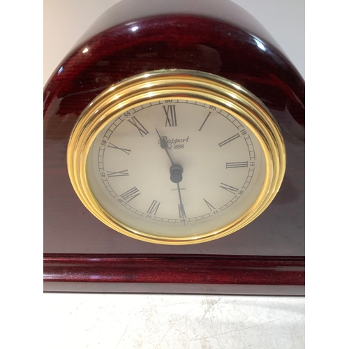 10 - Rapport chime clock brass in mahogany style - 40cm width - with original box