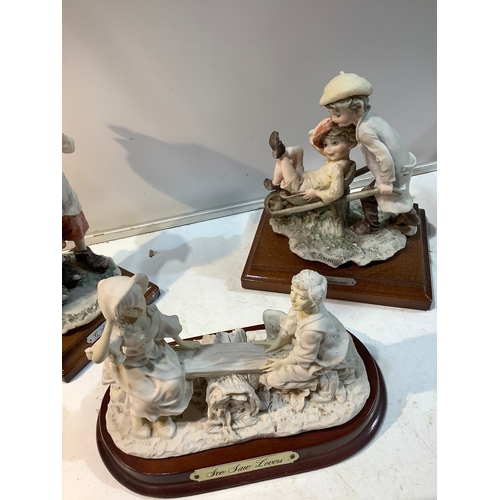 43 - Set of 3 Capodimonte  ornaments -  G.Armani & see saw lovers