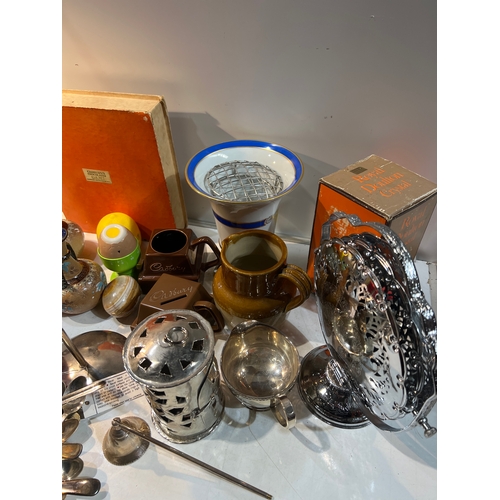 119 - Huge collectible lot inc Cadbury mugs, money box, egg timers, Cadbury’s chocolate box, glass decante... 