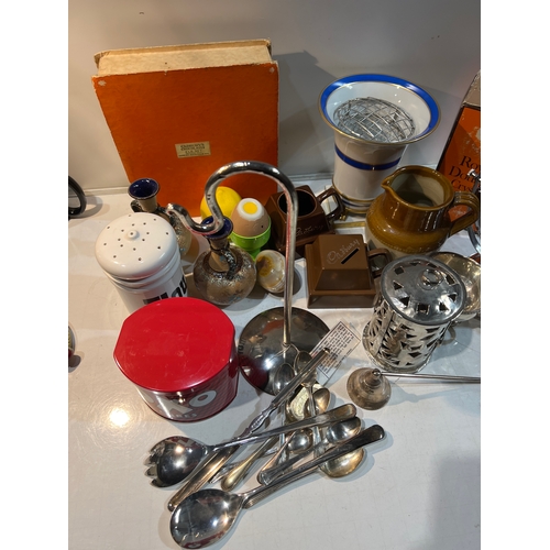 119 - Huge collectible lot inc Cadbury mugs, money box, egg timers, Cadbury’s chocolate box, glass decante... 